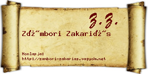 Zámbori Zakariás névjegykártya